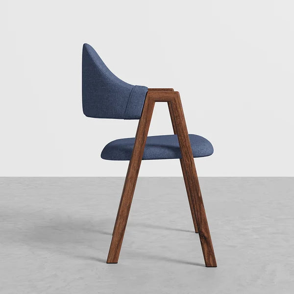 Blue Linen Upholstered Chair