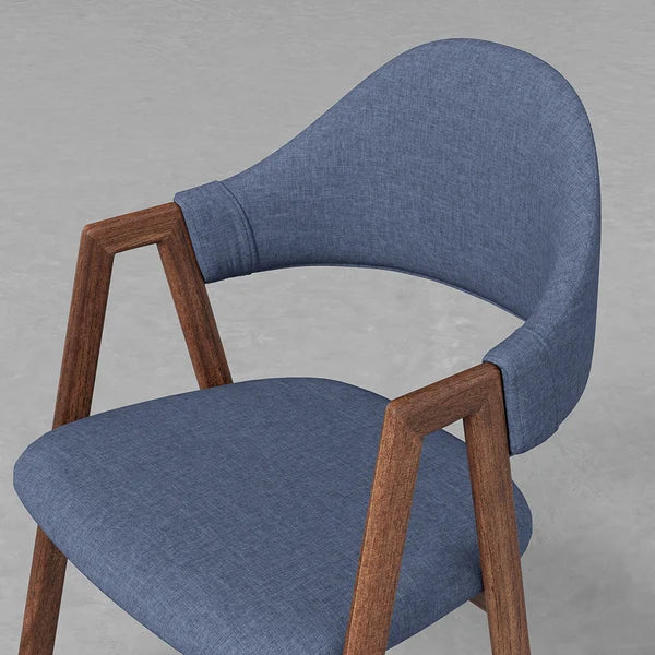 Blue Linen Upholstered  Chair