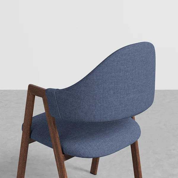 Blue Linen Upholstered  Chair