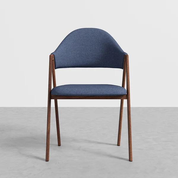 Blue Linen Upholstered  Chair