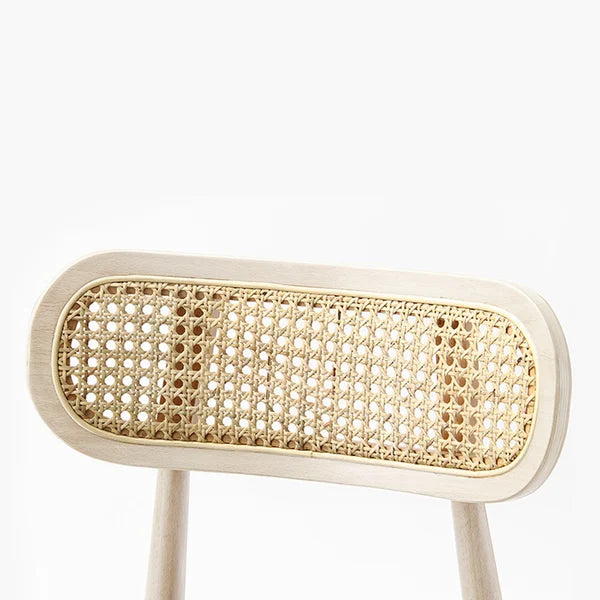 Bleached Wood Rattan Bar stool