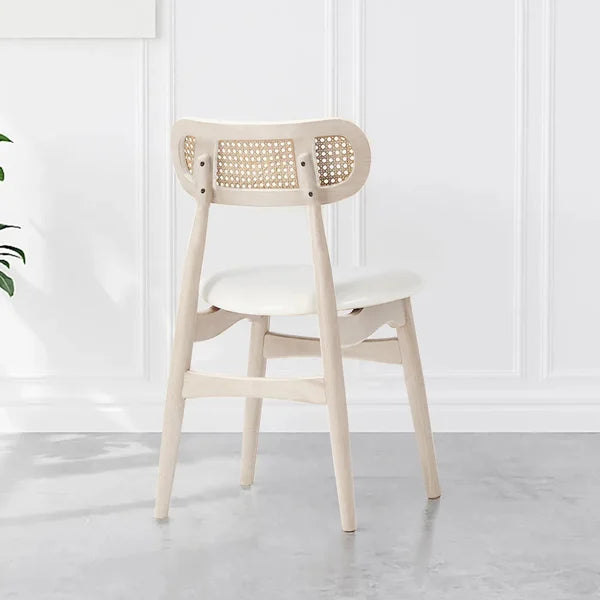 Bleached Wood Rattan Bar stool