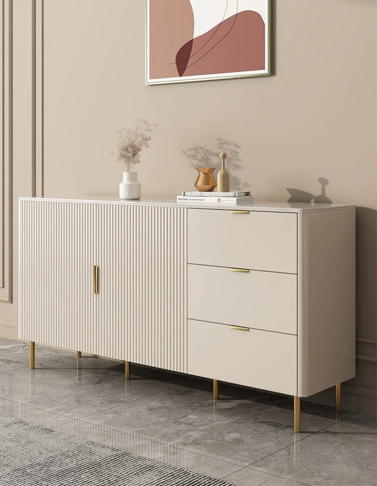 Console with brass frame