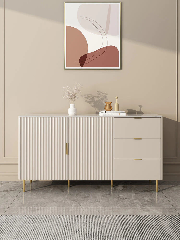 Console with brass frame