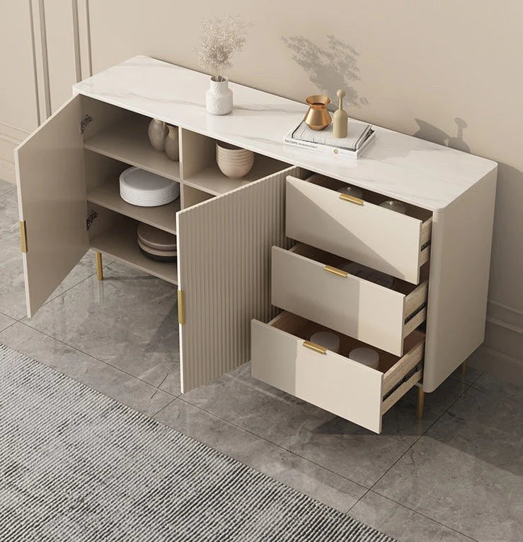 Console with brass frame